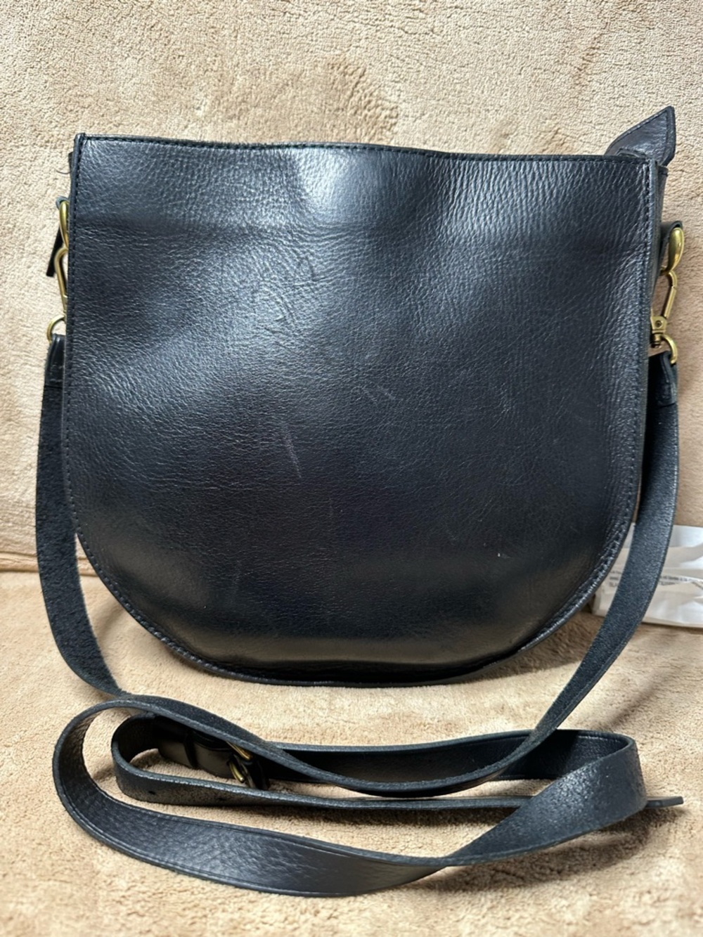 Madewell Black Leather Saddle Crossbody Bag - Picture 2 of 11